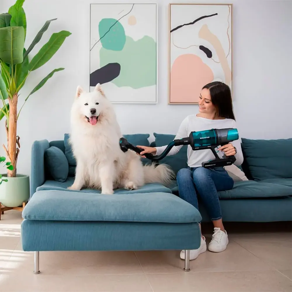 Aspirador vertical Cecotec Conga Rockstar 7500 Astral Jaliscazo Animal 680W 4 en 1 azul con Boquilla para Mascotas