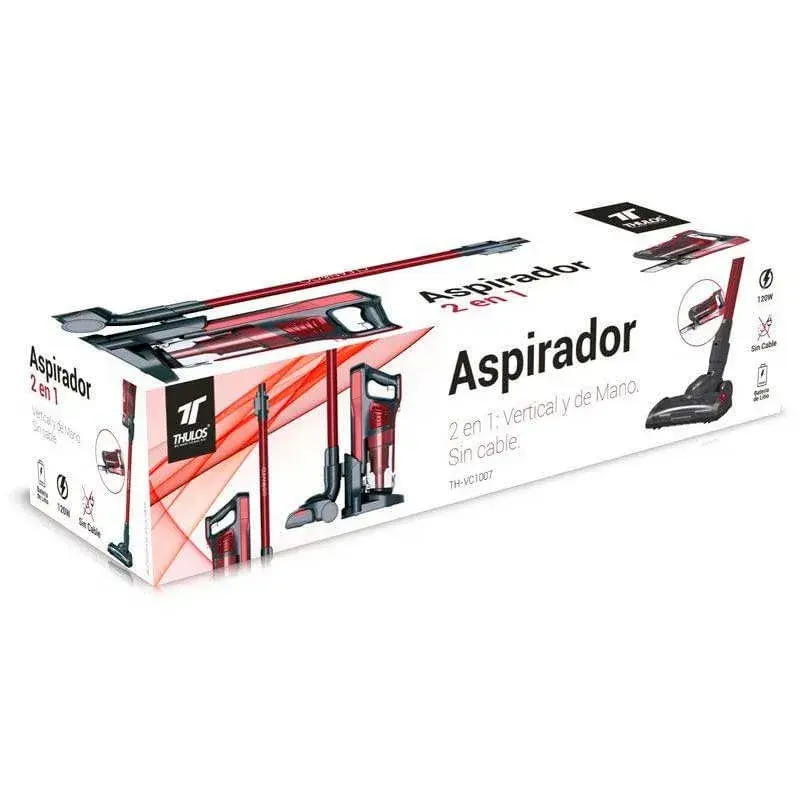 Aspirador vertical 2 en 1 Thulos TH-VC1007 2200mAh 120W 9.0Kpa rojo con Boquilla para Mascotas