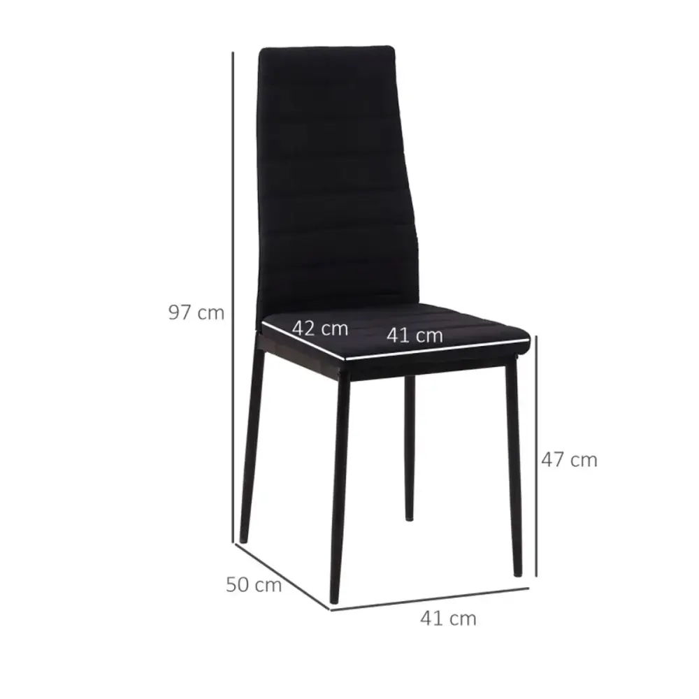 Pack de 4 sillas de comedor Olvera Homcom tapizado lino 97x41x50 cm