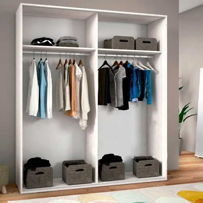 Armario Lucena 2 puertas correderas andersen pino/gris 207,6x180x55 cm