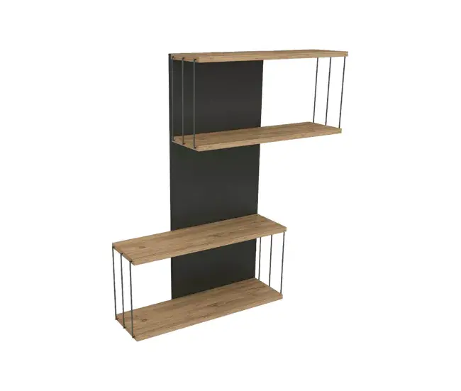 Espejo de Entrada Estanterí Dpaliott, Estante, Estante de pared, Estanterías multiusos, 65x19h96 cm, Blanco y Antracita