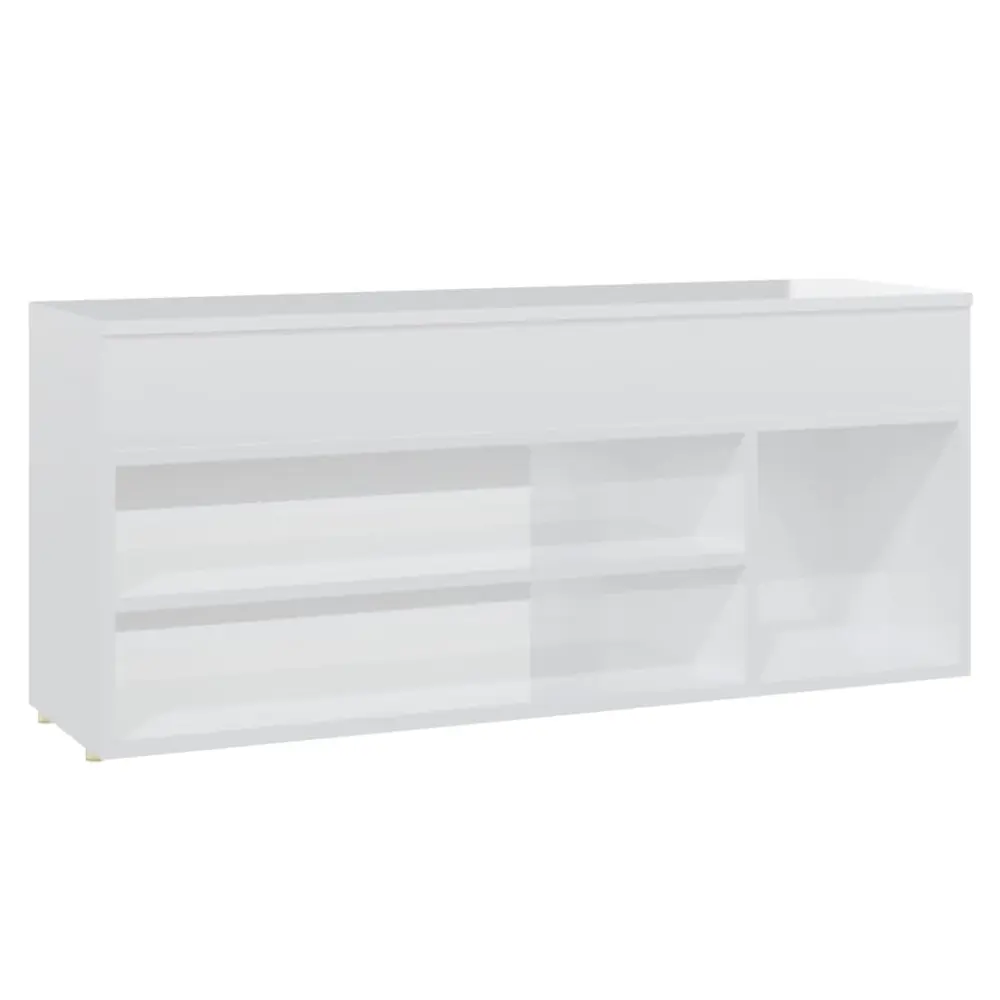 Organizador de Zapatos vidaXL banco zapatero contrachapado blanco reluciente 105x30x45 cm