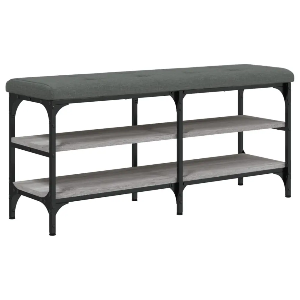 Premium con Acabado Antideslizante vidaXL banco zapatero madera de ingenierí gris sonoma 102x32x47 cm