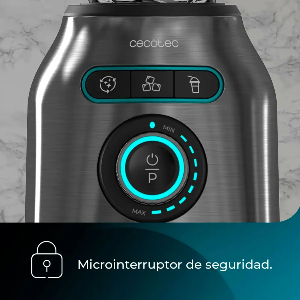 Batidora de vaso Cecotec Power Black Titánico 2200MAX Smooth 2200W 1,75L especial Smoothies inox