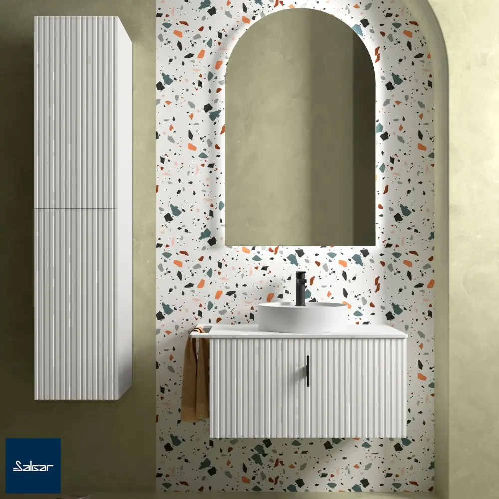 Mueble de baño BIBA white algodón 80 cm 1 cajón