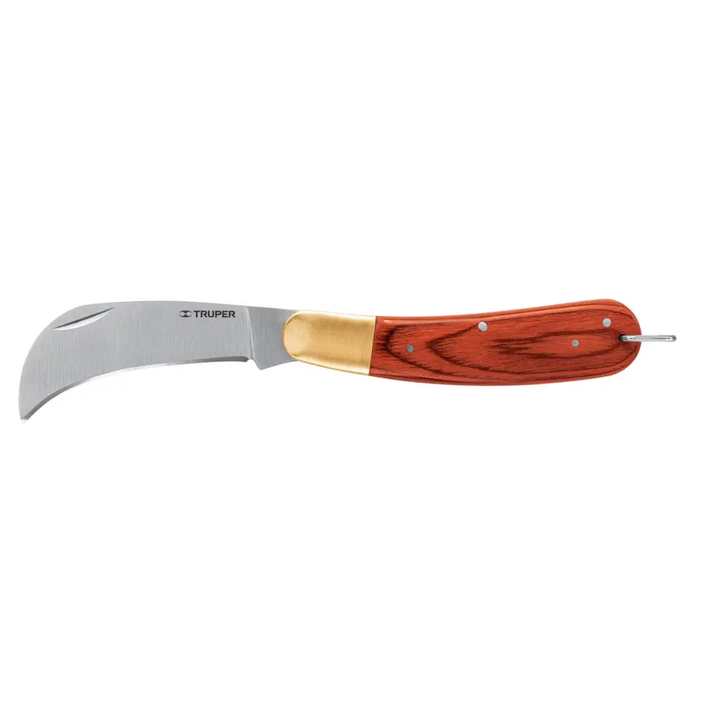 Cuchillo Abatible 8" Para Electricista Mango Madera, Truper 18539