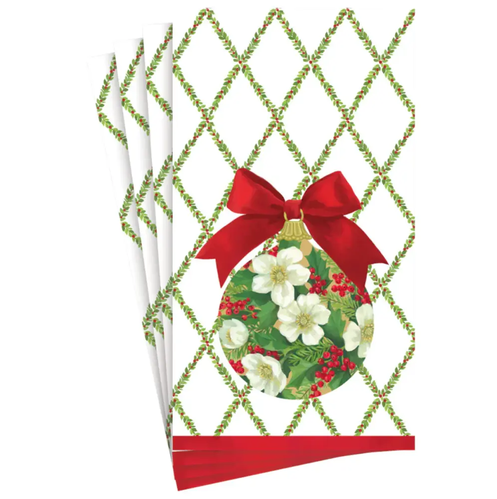 Servilletas de papel alargadas diseño bola de Navidad para Árbol de Navidad