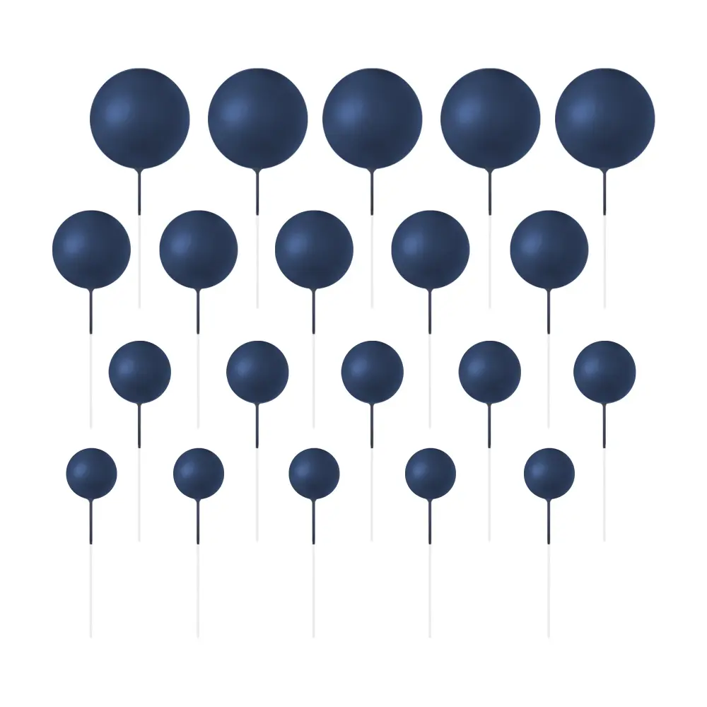 Set de 20 bolas para decoración de tartas en color azul marino mate con Embalaje Protector