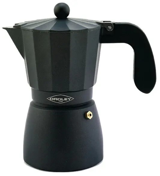215040200 CAFETERA ALUMINIO TOUAREG 3 TAZAS OROLEY con Sistema de Presión de 15 Bares