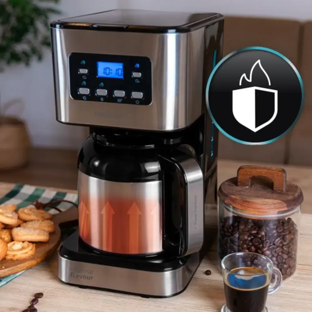 Cafetera de goteo Cecotec Coffee 66 Drop & Thermo Time 10 tazas acero inoxidable