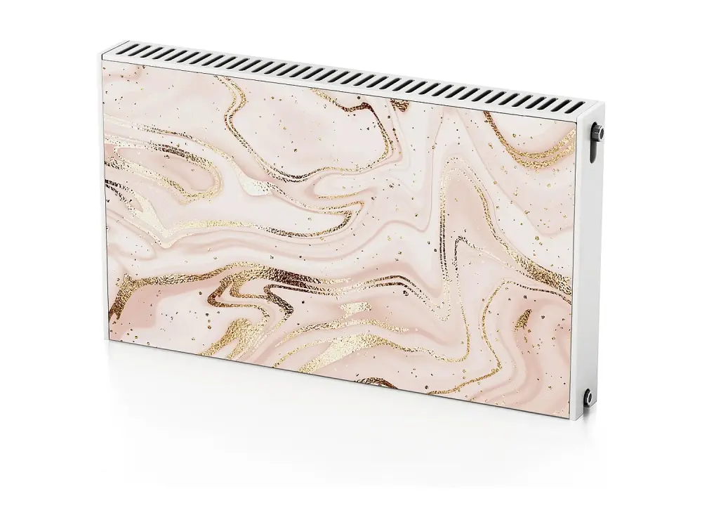 Alfombrilla magnética para radiador - Abstracción de oro rosa 100 x 60 cm, Imán para radiador