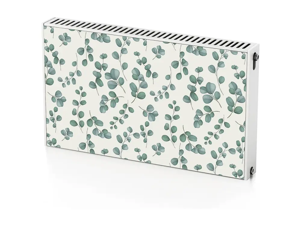 Alfombrilla magnética para radiador - Hojas verdes 100 x 60 cm, Imán para radiador