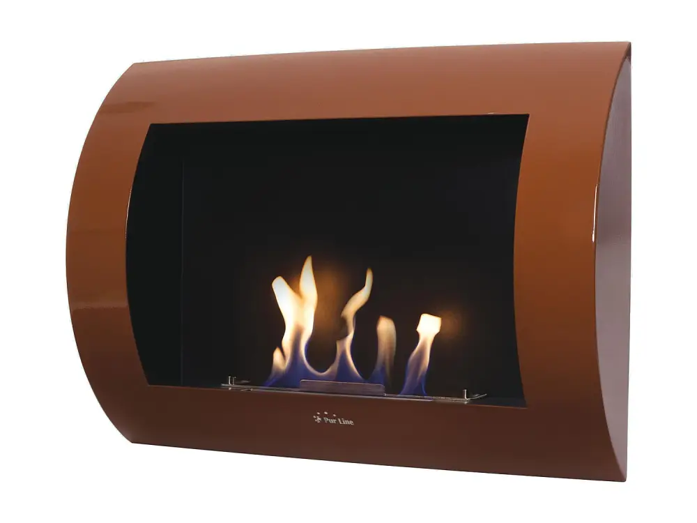 Chimenea de Etanol mural con panel frontal curvado