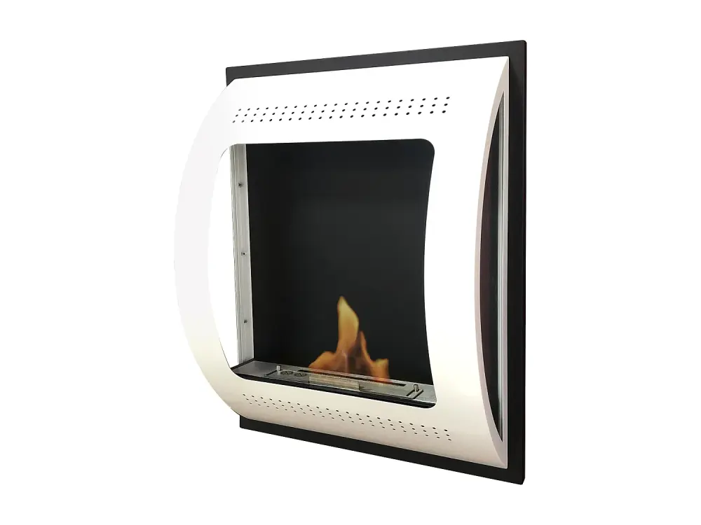Chimenea de etanol mural diseño moderno en acero blanco