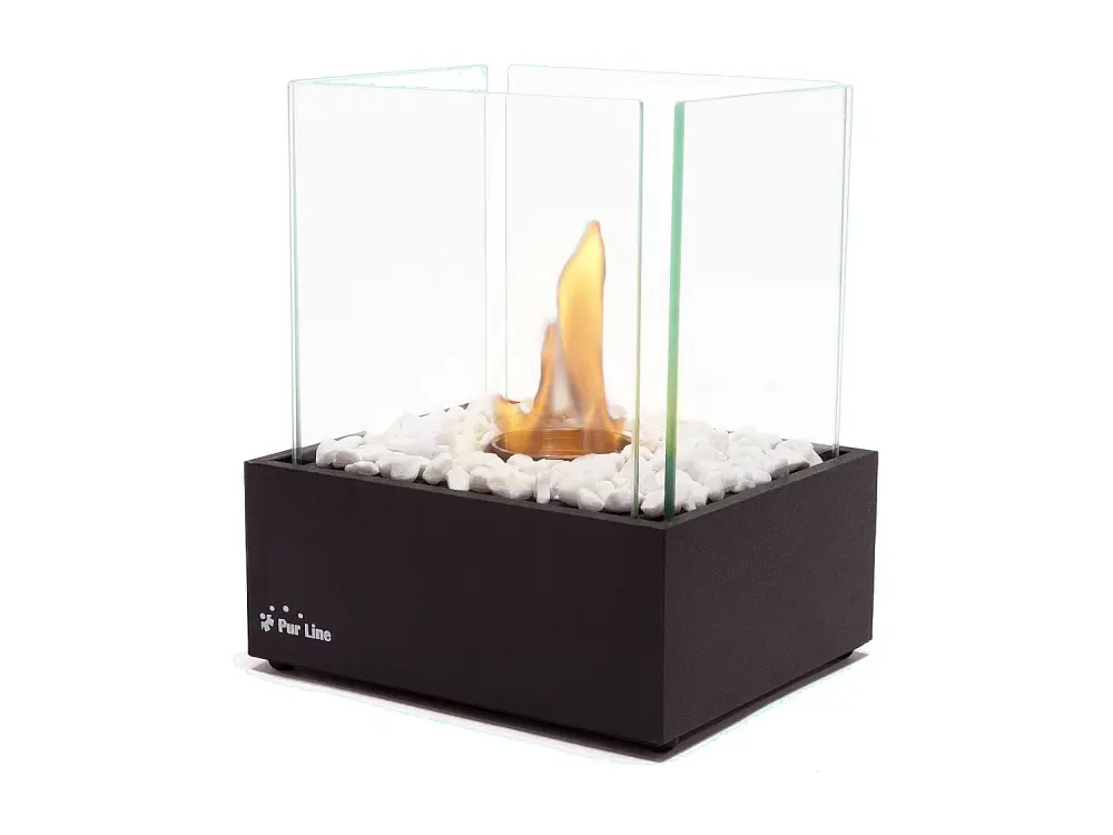 Chimenea de etanol de sobremesa en metal negro