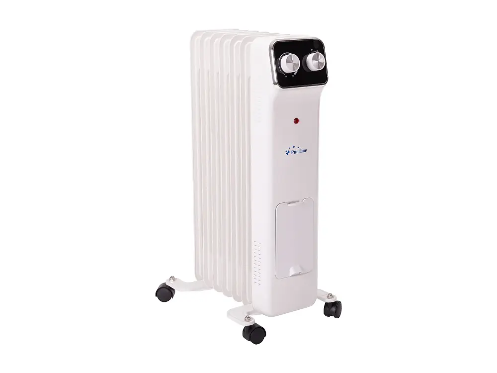 Radiador de aceite blanco de bajo consumo con recipiente para humidificación