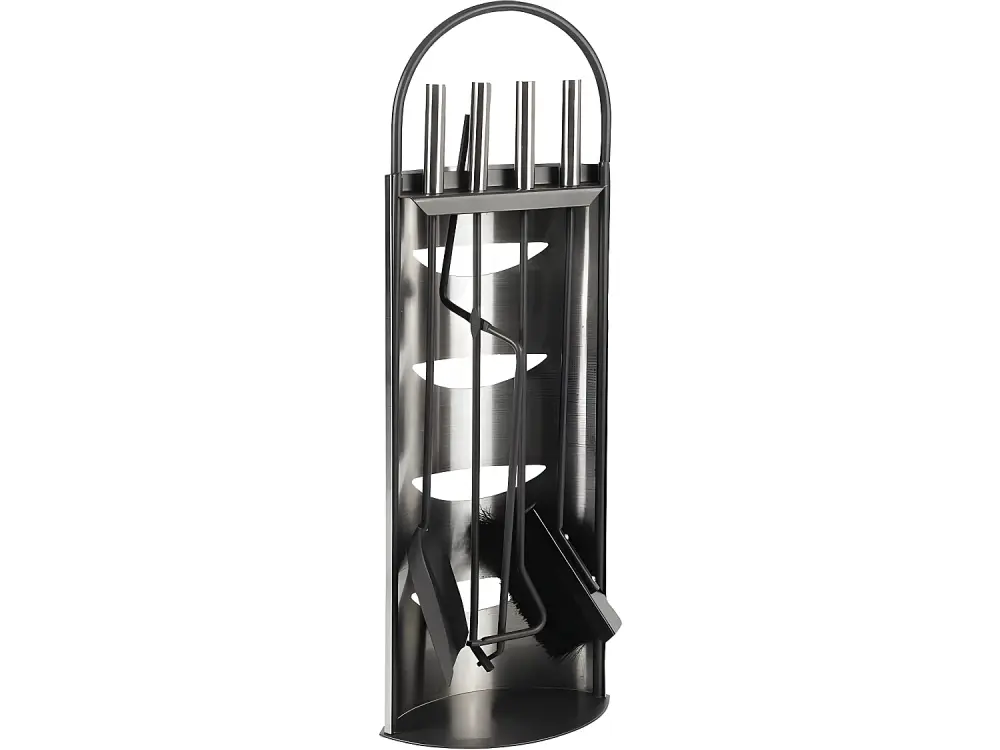Valet de chimenea en metal con 4 accesorios