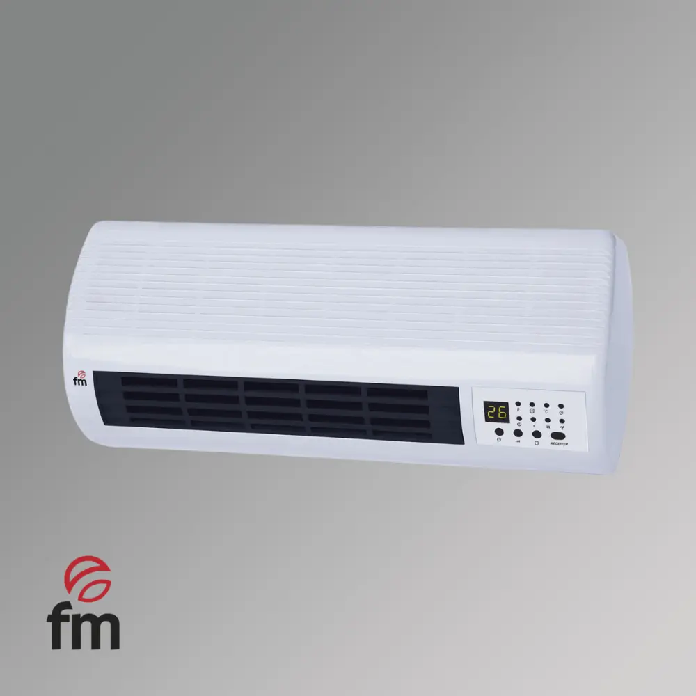 Calefactor cerámico split FM TS-2001 2000W con mando blanco con Protección contra Sobrecalentamiento