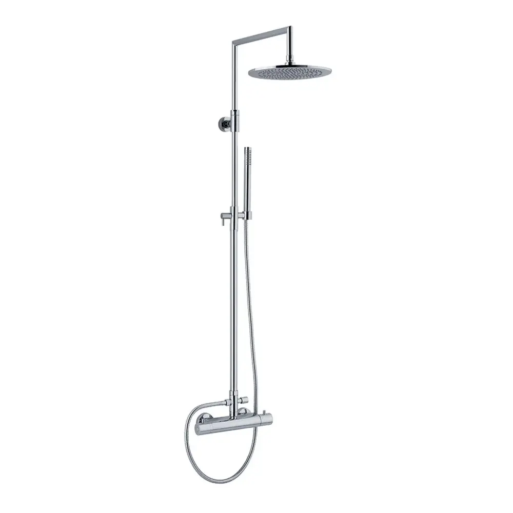 Colonna doccia tonda 2,4cm con soffione Linz e termostatico TM1B