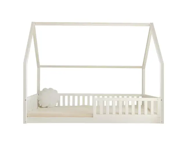 Estanterí Segura Cama cabañ 140x200 con barandilla y somier patas 1 cm Daisy Blanco