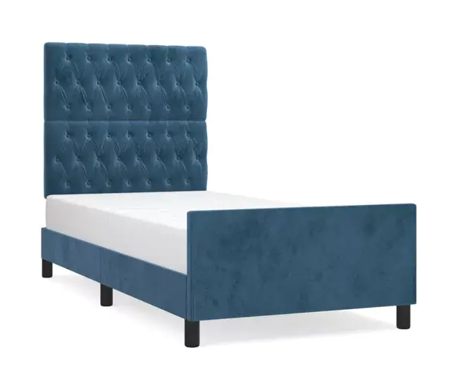 Estructura de cama con cabecero terciopelo gris sombrío 90x190cm Diseño de botones