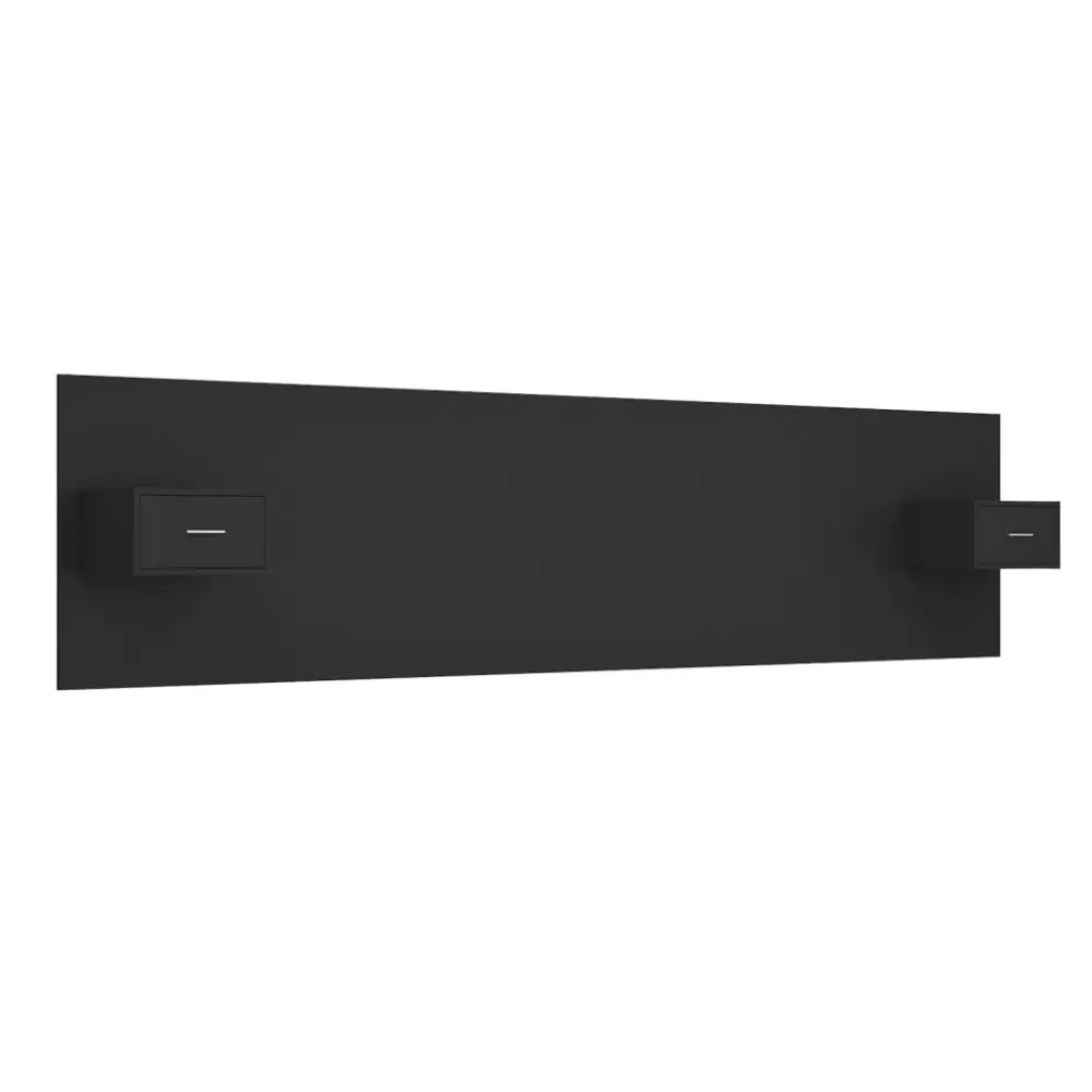 Multifuncional y Modular vidaXL cabecero de cama con mesitas madera contrachapada negro