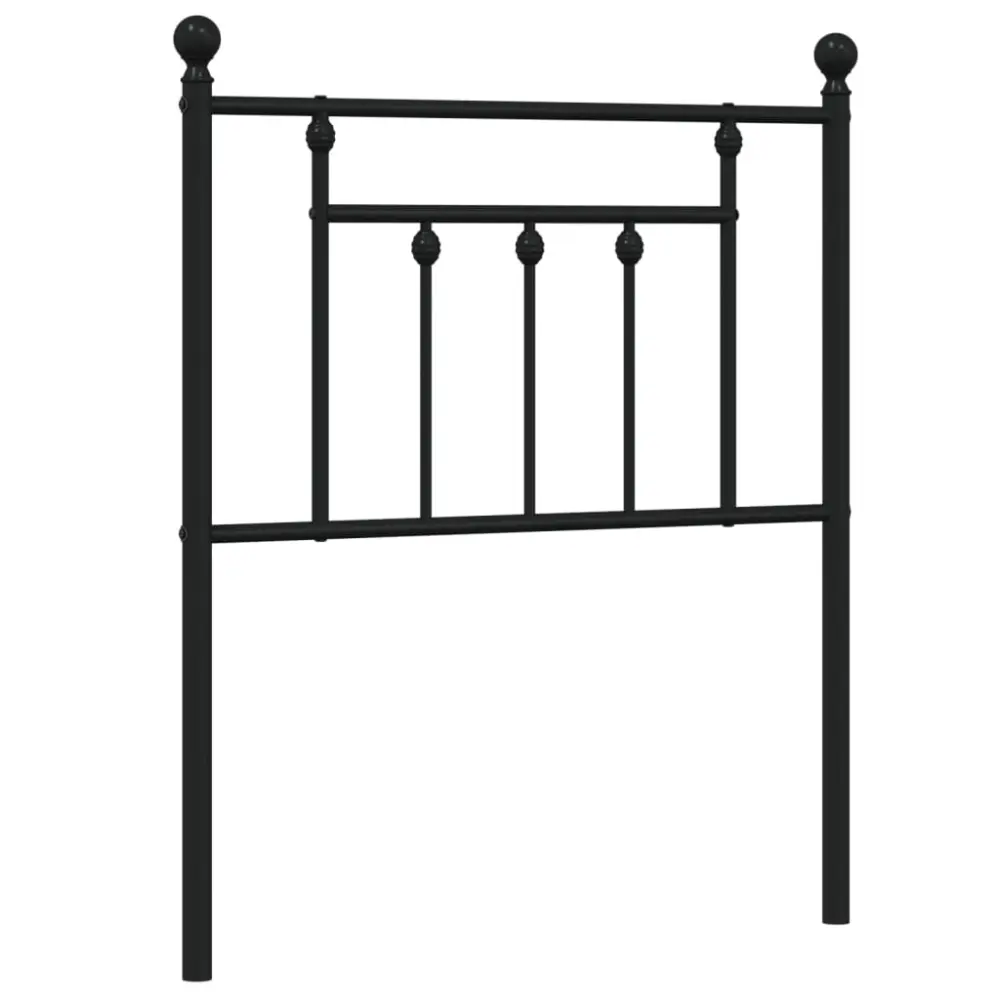 vidaXL cabecero de metálico negro 75 cm con Bordes Redondeados