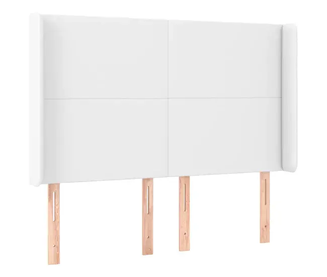 Cabecero con orejas cuero sintético capuchino 147x16x118/128 cm
