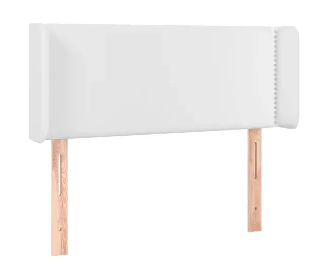 Cabecero de cuero sintético color crema 103x16x78/88 cm