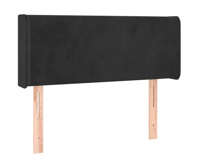 Cabecero de terciopelo negro 83x16x78/88 cm