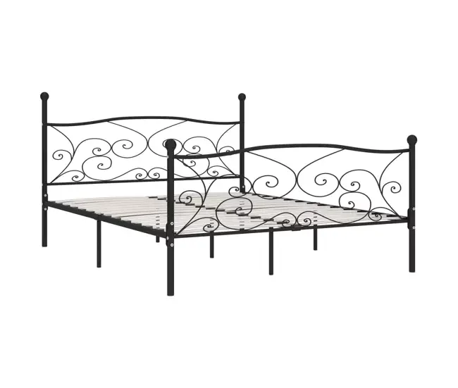Estructura de cama con somier metálico negro 180x200 cm