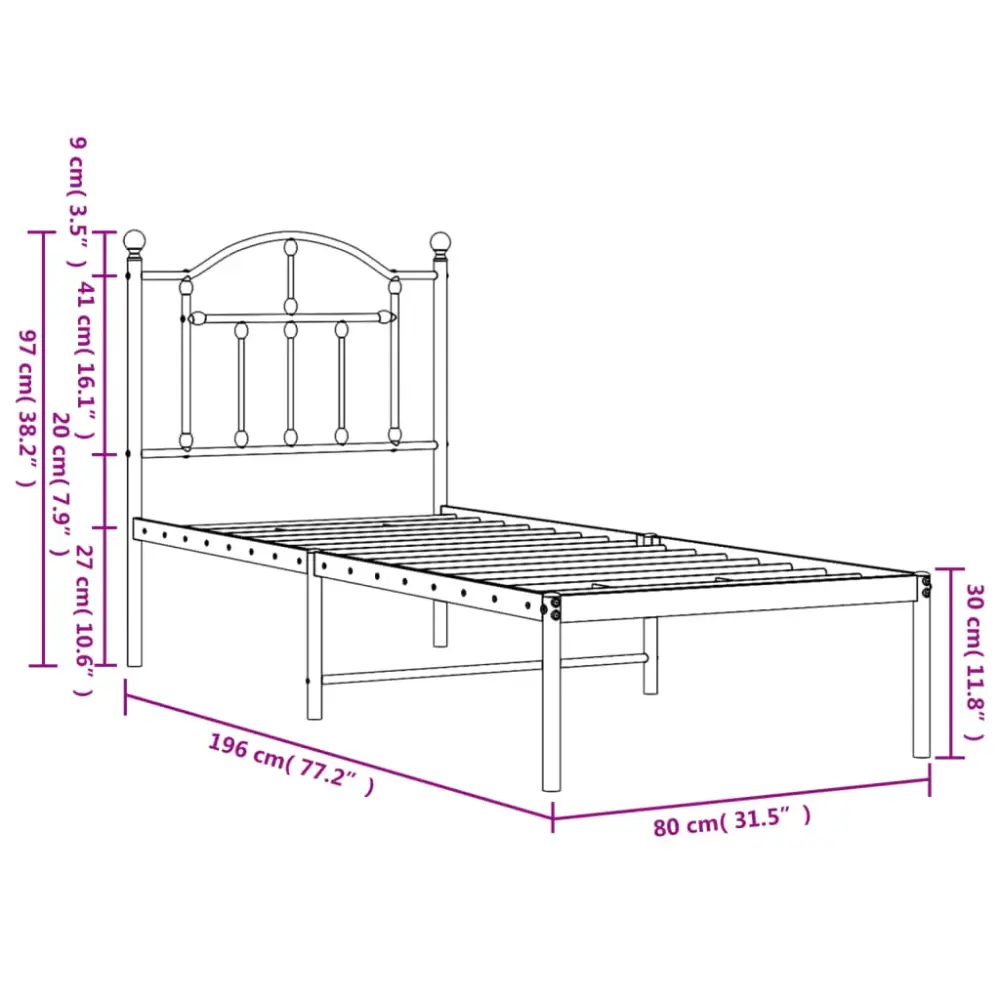 Estructura de cama doble Sebastián metálico negro