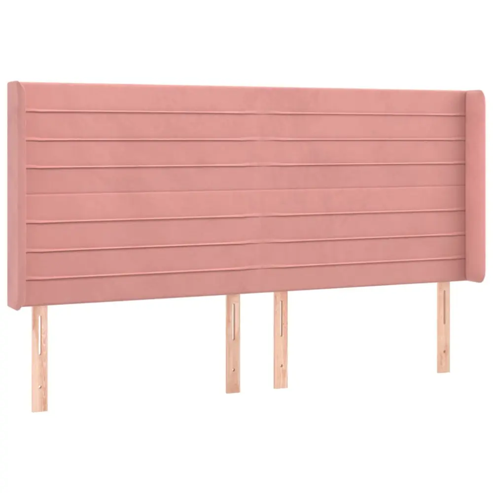 vidaXL cabecero con orejas de terciopelo rosa 183x16x118/128 cm