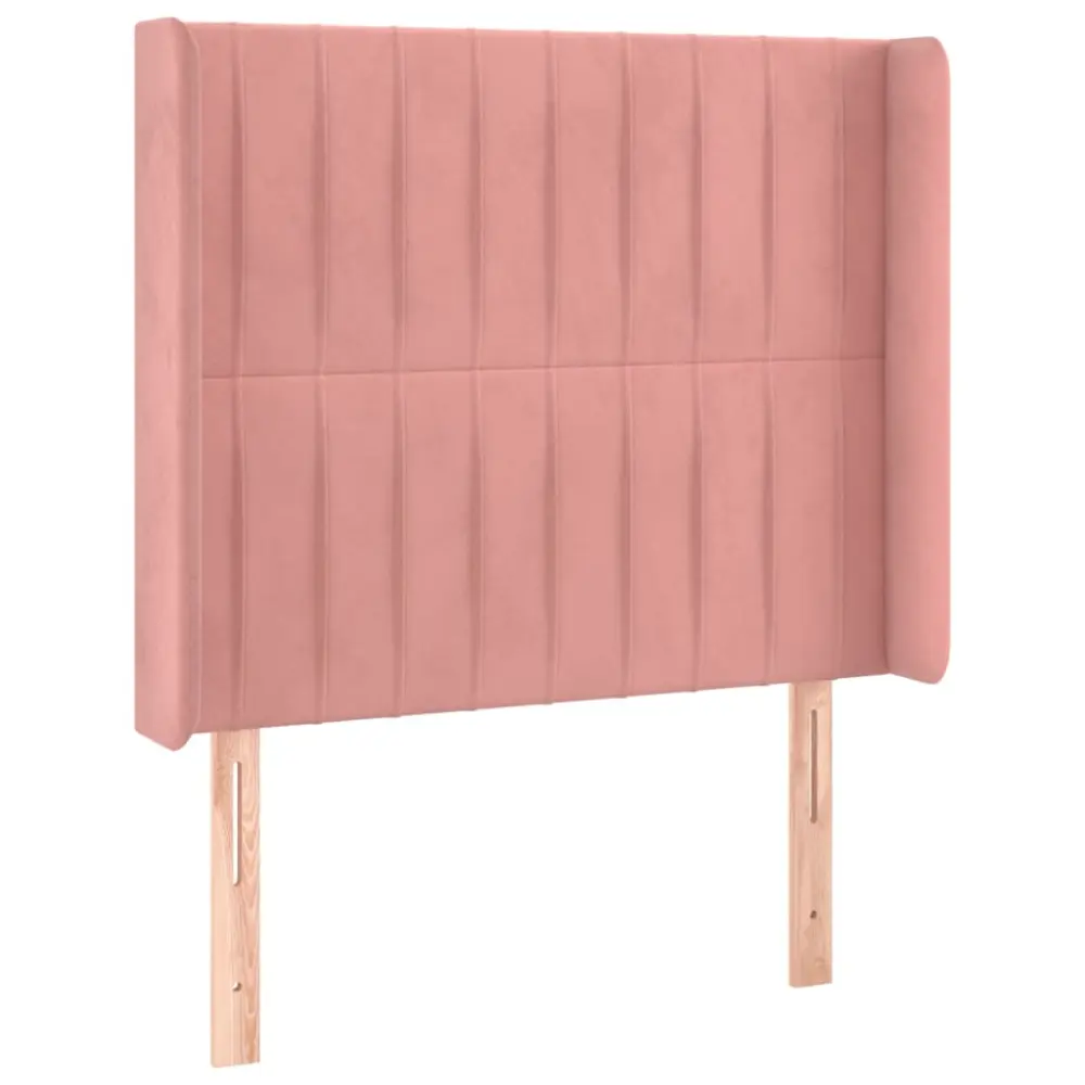 vidaXL cabecero con orejas de terciopelo rosa 83x16x118/128 cm