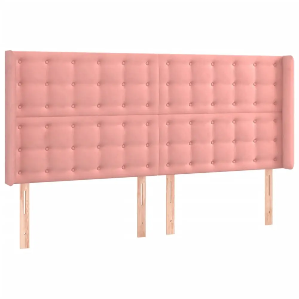 vidaXL cabecero con orejas de terciopelo rosa 203x16x118/128 cm