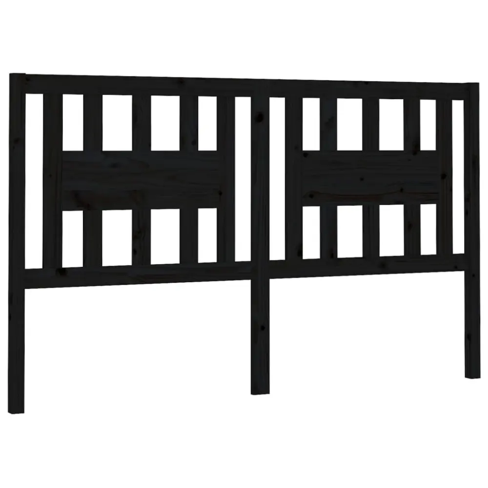 vidaXL cabecero madera maciza de pino negro 186x4x100 cm