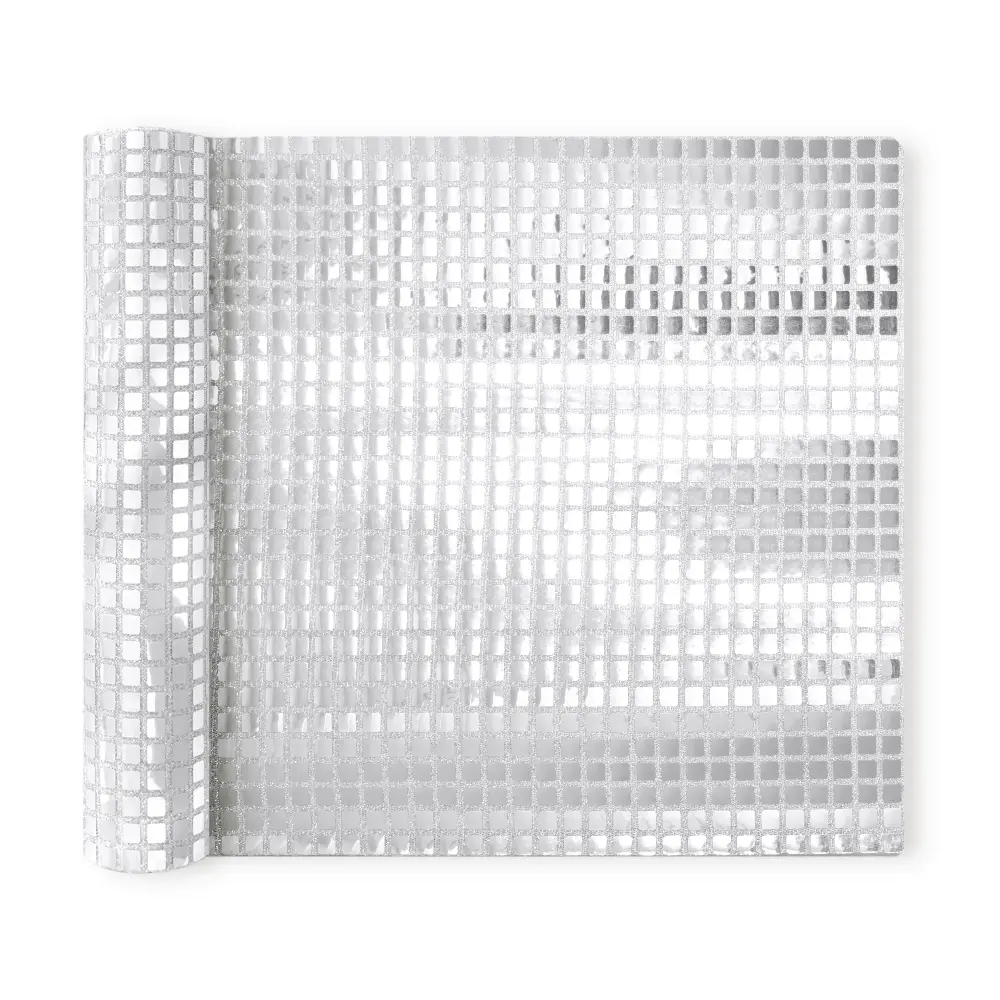 Camino de Mesa Cuadrado Lentejuelas Plata 275 x 28 cm