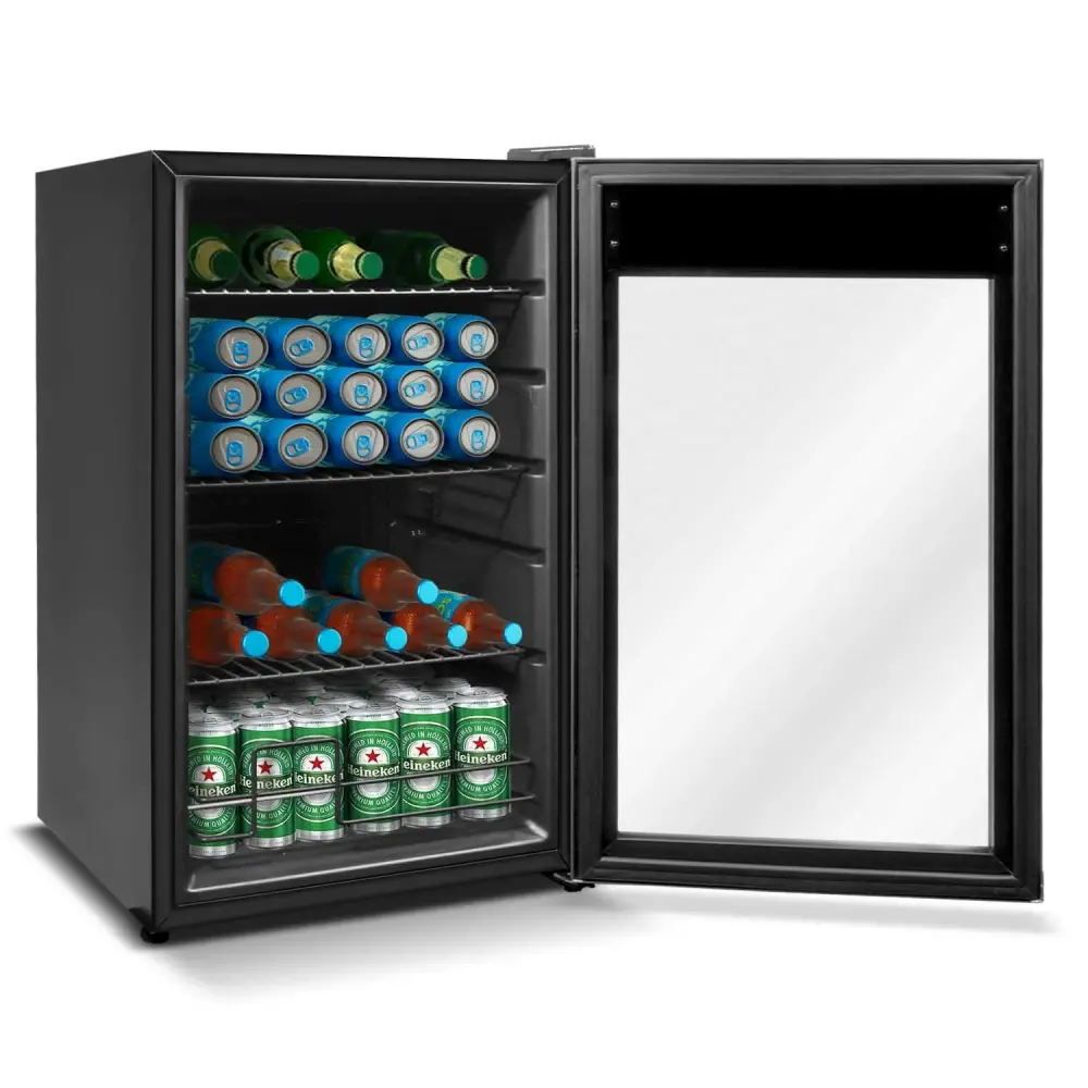 Frigobar 2.4pies Refigerador Electrónico Tactil Luz Led 85 Latas