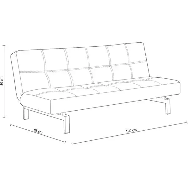 Sofá-cama Chic blanco 80x180x85 cm Resistente al Desgaste