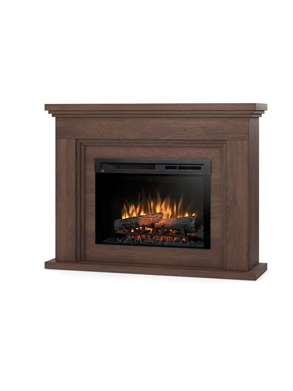 Chimenea de suelo eléctrica independiente con LED - roble - 26'