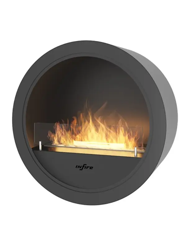 Incyrcle wall - mural chimenea orgánica - negro