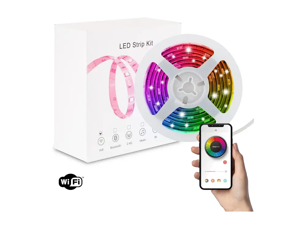 Kit Tira LED RGBWW 12V 72LED/m 5m WiFi IP65 Corte cada 12.5cm RGBWW