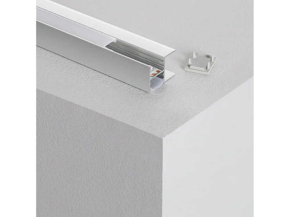 Perfil de Aluminio para Estanterí con Tapa Continua para Tira LED hasta 12 mm 3m
