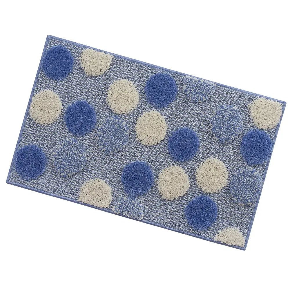 Alfombra de Área Alfombra de baño con diseño de lunares y reverso antideslizante cm 50x80 Azul
