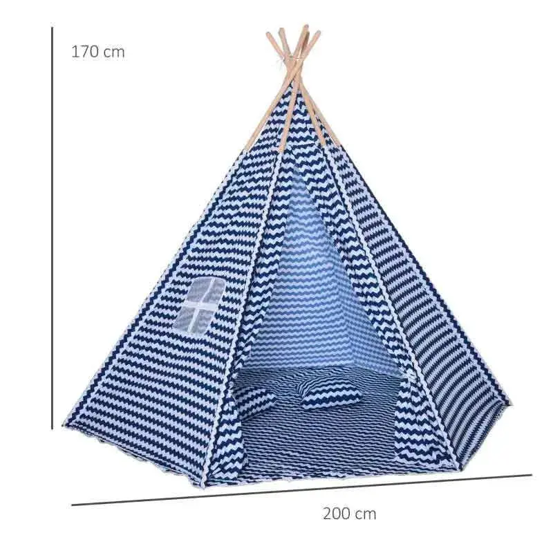 Tipi Homcom 2 cojines+mantel para suelo+bolsa de transporte +3años con Certificado de Seguridad