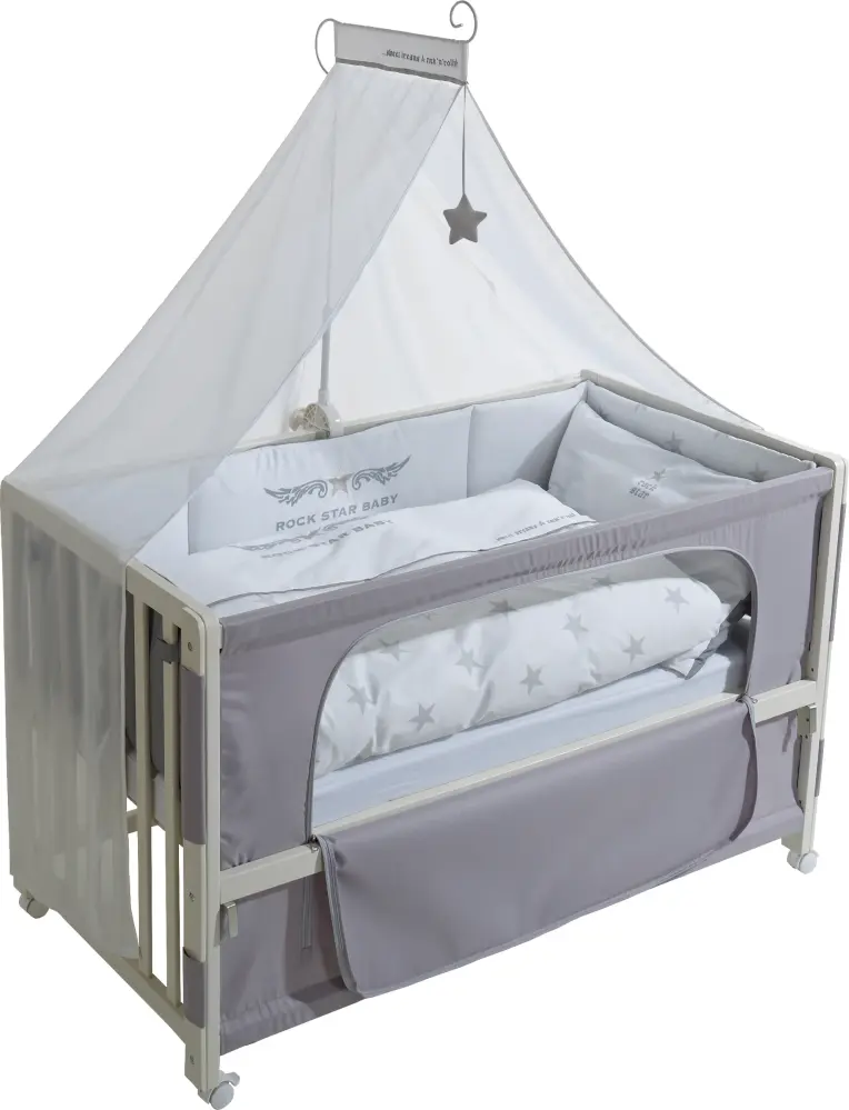 Cama 'Room Bed Rock Star Baby 2', 60 x 120 cm, cuna colecho con equipamiento total Compatible con Cama de 135 cm