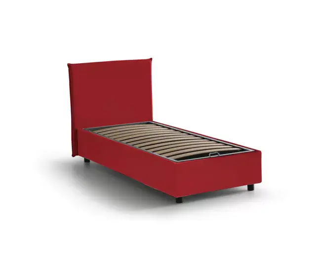 Base Inflable Cama individual Darut, Cama contenedor con revestimiento de tela, 100% Made Italy, Apertura lateral, adecuad...