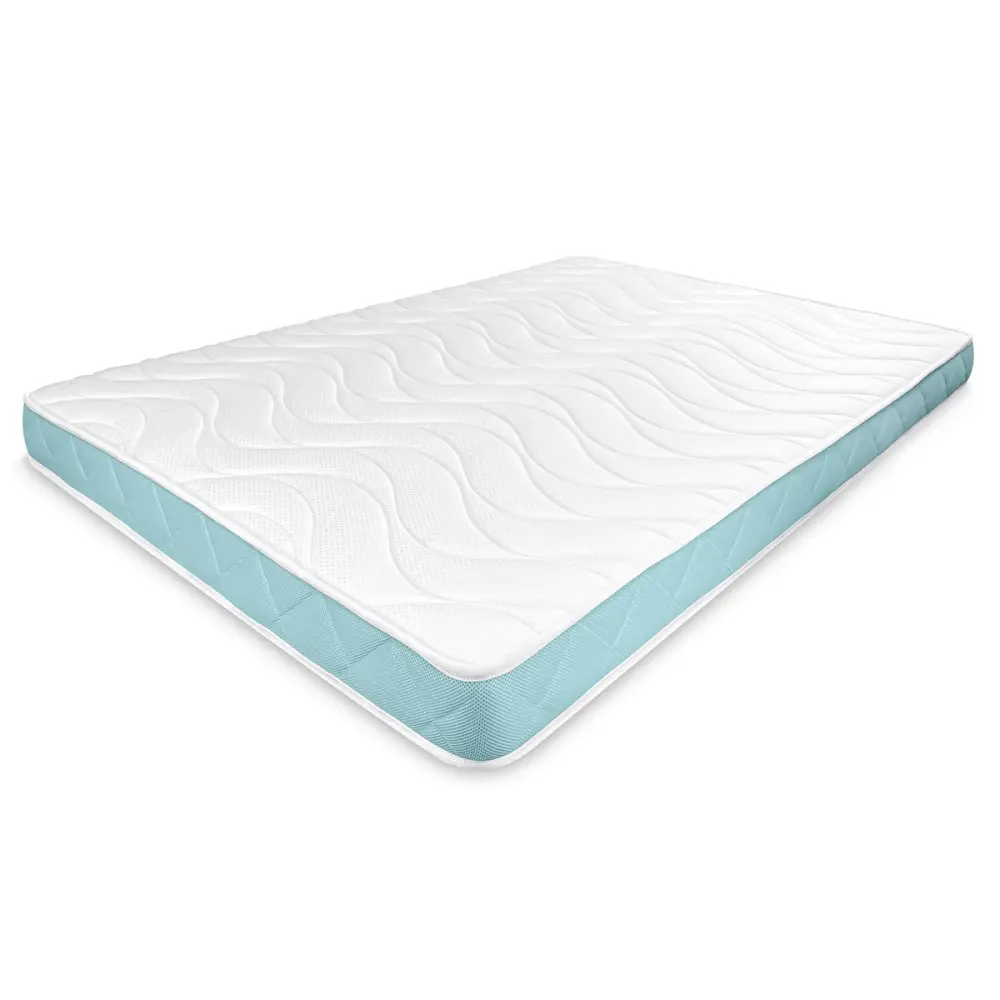 Colchon visco 15, viscoelastico, 140x180, blanco/azul turquesa, altura 15cm