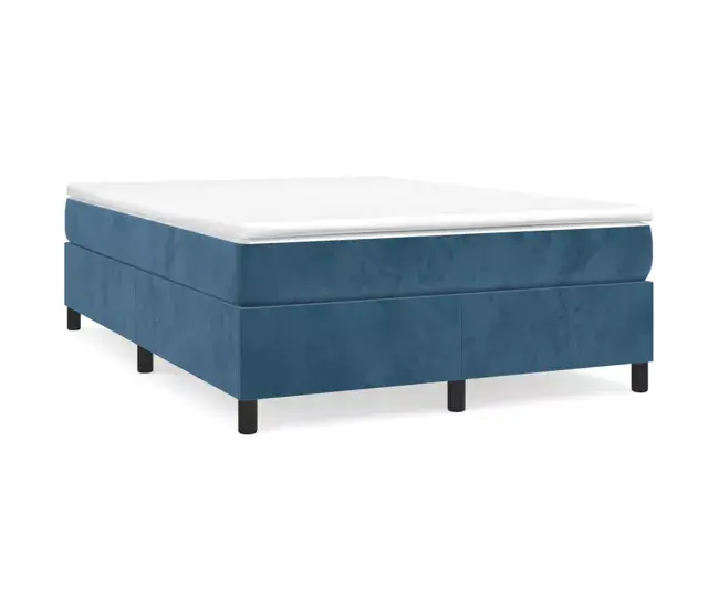 Inflable de Doble Capa Cama box spring con colchón terciopelo negro 140x200 cm