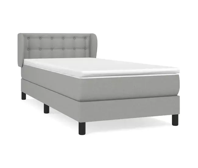 Inflable de Doble Capa Cama box spring con colchón tela negro 80x200 cm Botones